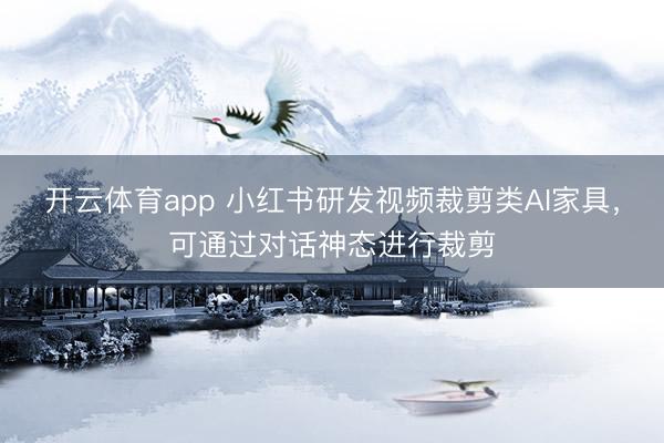 开云体育app 小红书研发视频裁剪类AI家具，可通过对话神态进行裁剪