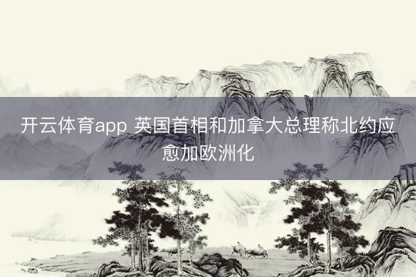 开云体育app 英国首相和加拿大总理称北约应愈加欧洲化