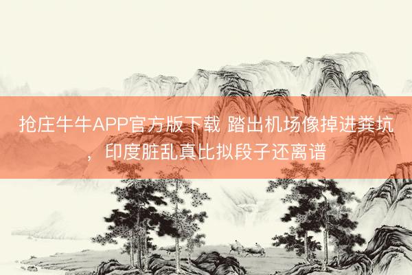 抢庄牛牛APP官方版下载 踏出机场像掉进粪坑,印度脏乱真比拟段子还离谱